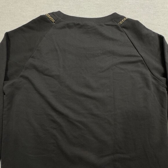 Vocal Chain Detail Black Tunic Top Womens Small Long Sleeve Pull Over Blouse - Picture 9 of 13